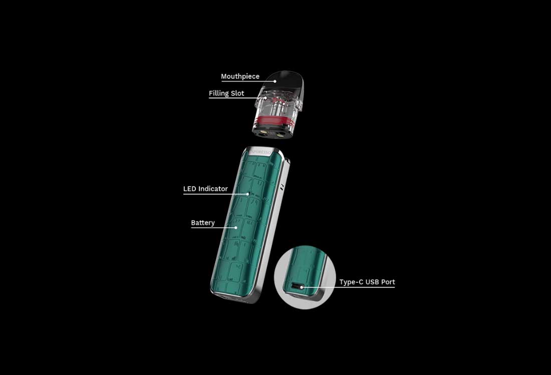 Cigarette électronique Végétol® Ready Vaporesso Luxe QS détails du pod