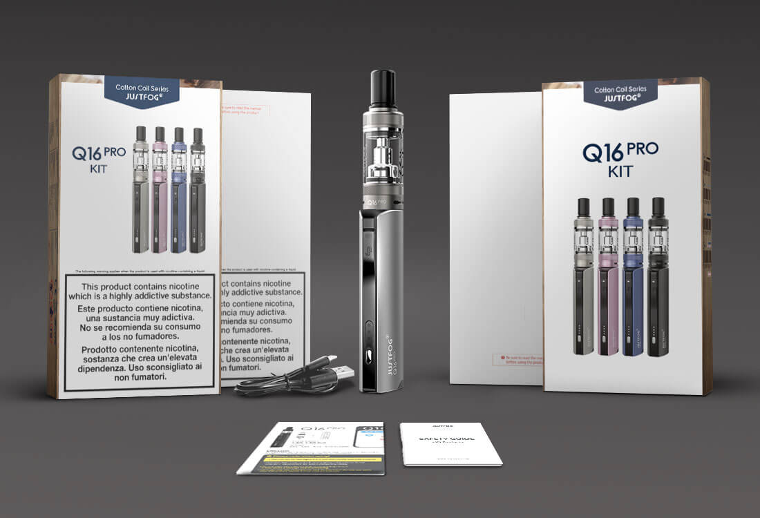 Cigarette électronique Végétol® Ready Justfog Q16 PRO contenu du kit